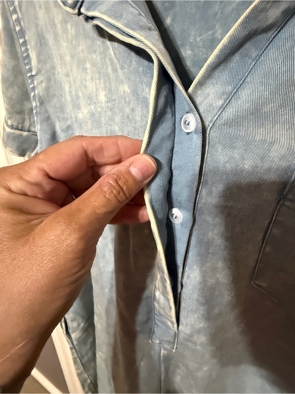 Zenana Dusty Blue Tencel Romper - Picture 5 of 6